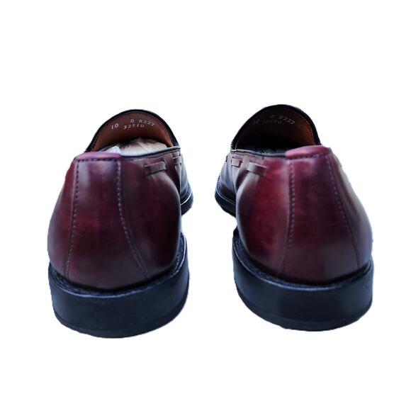 Allen Edmonds Burgundy Grayson Tassel Leather Loafers 10 - Picture 7 of 10